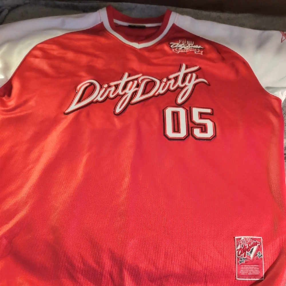 FUBU Red and White Sports Jersey